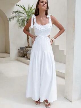 Fortunate One White Lace Maxi Dress – Size XS NWT